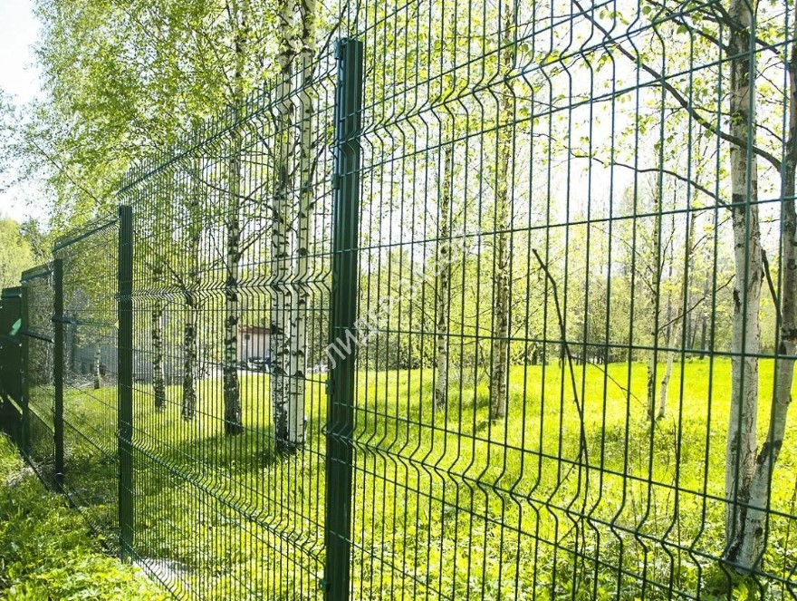 Купить Забор из сетки сварной с полимерным покрытием зеленый