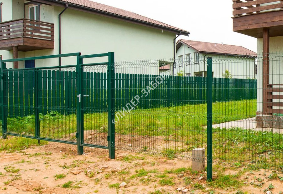 Купить Забор 3Д зеленого цвета для частного дома