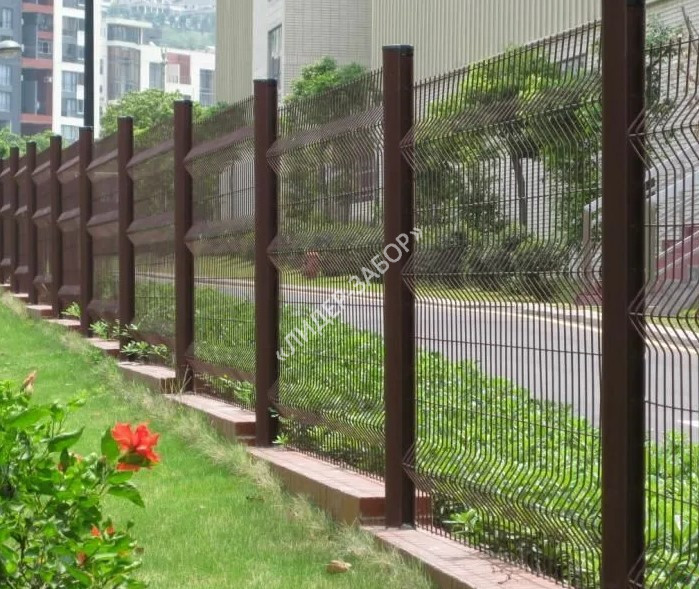 Купить 3D забор коричневый для городского парка