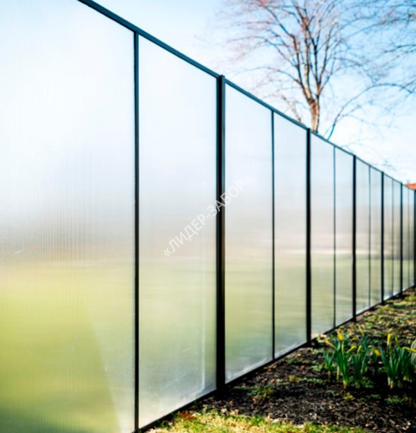 Купить Забор из поликарбоната для дачи прозрачный